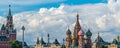 St. Basil`s Cathedral in Moscow, near Kremlin.Panorama Royalty Free Stock Photo