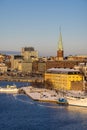Panorama of Stockholm city on a sunny winter day photographed from the hilltop Royalty Free Stock Photo