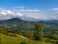 panorama stone of Bismantova Castelnovo Monti Reggio Emilia Italy in spring Royalty Free Stock Photo