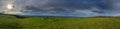 Panorama of stone circle Moel TÃÂ· Uchaf in Wales