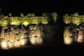 Panorama of the stone walls of the Inca ruins of Saqsaywaman, in Cusco, Peru