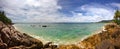 Panorama of stones beach Royalty Free Stock Photo