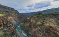 Panorama of a storm approaching the  Rio Grande Gorge New Mexico Royalty Free Stock Photo