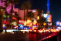 Panorama Of The Street With Hotels In Las Vegas, Lots Of Bright Lights From Cars And Buildings. Las Vegas, USA - 18 Apr 2021