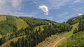Panorama Stunning mountain landscape with hiking trails in Park City at off season