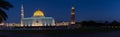 Panorama of Sultan Qaboos Grand Mosque at Night Royalty Free Stock Photo
