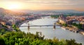 Panorama of summer Budapest Royalty Free Stock Photo