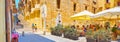 Panorama with summer cafe, Valletta, Malta