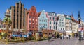 Panorama of the summer fair on the University square in Rostock Royalty Free Stock Photo
