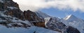 Panorama of summit of jungfrau - top of Europe Royalty Free Stock Photo