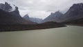 Panorama of Summit lake in the remote arctic wilderness of Baffin Island, Nunavut, Canada. Akshayuk pass hike in