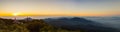 Panorama of Sun rise at Pagoda on the top of mountain, Inthanon