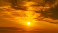 Panorama the sun shining on the sky at golden hour time background Royalty Free Stock Photo