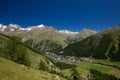 Panorama on a sunny day in Saas Fee