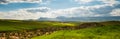 Panorama sunny green slopes of Ifrane at Moyen Atlas, Morocco