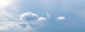 Panorama of sunny sky with light small clouds