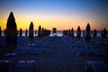 Panorama Sunrise chaise longue Albena Beach Bulgaria Sea Royalty Free Stock Photo