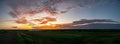Panorama Of Sunrise Over Kansas Prairie Royalty Free Stock Photo