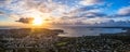 Panorama of Sunrise over Torquay from a drone, Devon, England, Europe Royalty Free Stock Photo