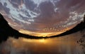 Panorama sunrise with sun forming an infinity analemma