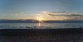 Panorama of the sunset at the beach of Elea, Greece Royalty Free Stock Photo