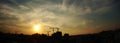 Panorama - sunset - construction site