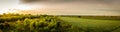 Panorama of the sunset in the field in Belgrade Royalty Free Stock Photo