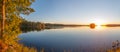 Panorama of a sunset on a lake Royalty Free Stock Photo