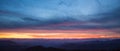 Panorama of sunset over Blue Ridge mountains Royalty Free Stock Photo