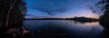 Panorama of sunset over Boom Lake, Wisconsin Royalty Free Stock Photo