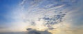 Panorama of sunset sky with clounds Royalty Free Stock Photo