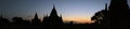 Panorama at sunset of the temple complex of Bagan Royalty Free Stock Photo