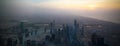 Panorama sunset view to Dubai skyscrapers, UAE