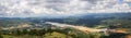 Panorama on the surrounding countryside from the Lang Biang Mountain, Lam Province, Vietnam Royalty Free Stock Photo