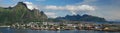 Panorama of Svolvaer town in Lofoten islands Royalty Free Stock Photo