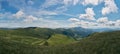 Panorama of the Svydovets Mountain range in Ukraine. Summer in the Carpathians