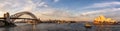 Panorama of Sydney Harbor Bridge and Opera House Royalty Free Stock Photo