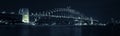 Panorama Sydney Harbour Bridge by night Royalty Free Stock Photo