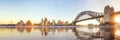 Panorama of Sydney harbour and bridge Royalty Free Stock Photo