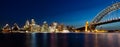 Panorama of Sydney by Night Royalty Free Stock Photo