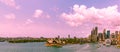 Panorama Sydney Opera House and Circular quay at the Sydney Harbor.  of Sydney New South Wales Australia Royalty Free Stock Photo