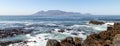 Panorama of Table Mountain, Cape Town, South Africa. Photographed on a summer`s day from Robben Island. Royalty Free Stock Photo