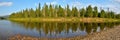 Panorama of the taiga river in the national Park.