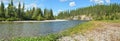 Panorama of the taiga river