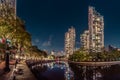 Singapore river city night panorama view Royalty Free Stock Photo