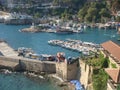 Panorama of the harbor of Antalya in Turkey. Royalty Free Stock Photo