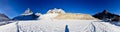 Panorama of Tapovan meadow with mount Shivling and Royalty Free Stock Photo