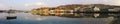 Panorama of Tarbert in Scotland at sunset