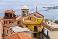 Panorama of Taromina bay from Castelmola in Sicily Royalty Free Stock Photo