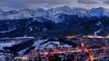 The city of Zakopane - the night panorama of the city.